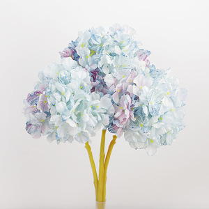 Bouquet de fleurs artificielles en soie QIHAO, Hortensia à bords brûlés, Rose Champagne, Décoration de mariage, Haute simulation, Pour usage intérieur - Product Image 3