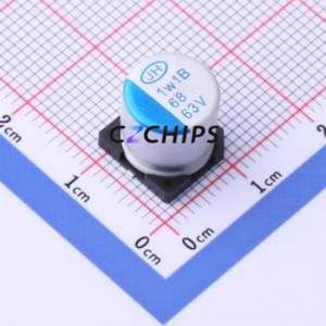 Condensador Electrolítico de Aluminio Híbrido Sólido-Líquido PHV1JVB680MC10FVTSWP SMD, D10xL10mm 68uF 20% 63V - Product Image 1