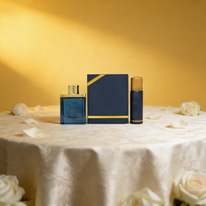 Coffret cadeau pour homme en deux pièces (100 ml d'eau de <span class=keywords><strong>parfum</strong></span> + 50 ml de spray anti-transpirant), coffret cadeau de <span class=keywords><strong>parfum</strong></span> masculin luxueux bleu or - Product Image 2