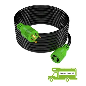 3 Prong 30 Amp Generator Extension Cord 40 Foot, NEMA L5-30P/L5-30R 125V SJTW Jacket