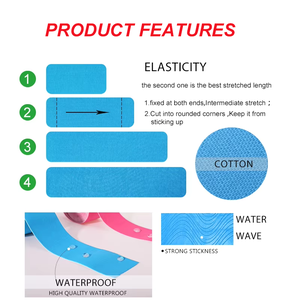 Bande de kinésiologie élastique en coton MZ 5 cm unisexe, de qualité supérieure, athlétique, imperméable, hypoallergénique, sans latex, pour le soutien musculaire - Product Image 5
