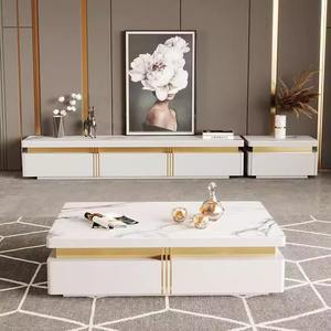 Table basse en bois moderne, <span class=keywords><strong>meuble</strong></span> <span class=keywords><strong>TV</strong></span> avec rangement, console multimédia de luxe, ensemble de meubles pour salon - Product Image 2