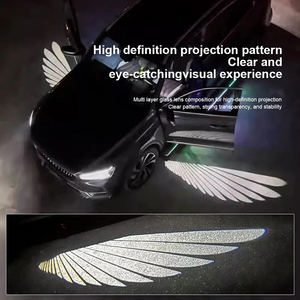 2 pièces blanc aile d'ange Projection dynamique Laser bienvenue décoration lumière LED porte éclairage accessoires voiture lumière de voiture accessoires - Product Image 5