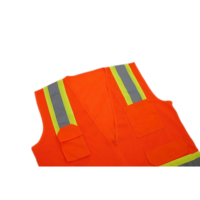 Gilet réfléchissant personnalisé avec logo, en tissu respirant à rayures argentées réfléchissantes, pour chantier routier