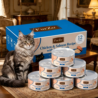 Nourriture pour chats en conserve FurZo à la viande de poulet, 85 g, boîte de 12, nourriture humide sans céréales, riche en protéines, pour la santé digestive et du pelage, saveurs variées