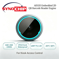 Escáner de Código QR 2D Compacto y Redondo AD335, IP54, Integrado, Pantalla de 640*480, Decodificación USB, en Stock, para Kiosco y Torniquete