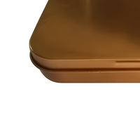 Boîte rectangulaire en fer blanc doré, étui de rangement en métal, emballage personnalisé avec logo pour aliments et cadeaux