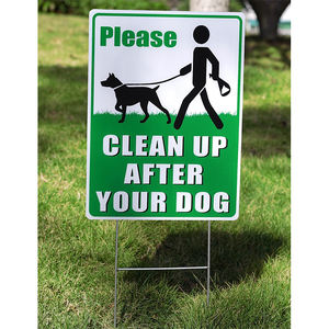 Commercio all'ingrosso di NUOXIN 12.6 personalizzato "X 9.5" di plastica senza cacca di cane cartello prato pulire dopo il vostro cane segnali di avvertimento con metallo H-Stakes - Product Image 4