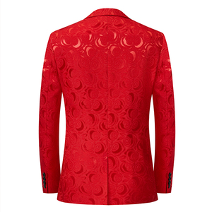 Abito <span class=keywords><strong>da</strong></span> Uomo su Misura in Jacquard Taglia Grande, Abbigliamento per Performance, Abito <span class=keywords><strong>da</strong></span> <span class=keywords><strong>Sposo</strong></span> Rosso per Matrimonio - Product Image 4