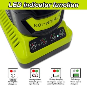 <span class=keywords><strong>Chargeur</strong></span> de batterie Ryobi P117 de remplacement pour batteries Ryobi Lithium Ni-Cad Ni-Mh 2V-<span class=keywords><strong>18V</strong></span>, <span class=keywords><strong>chargeur</strong></span> de batterie Lithium NiMH <span class=keywords><strong>18V</strong></span> - Product Image 6