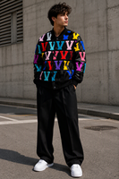 Veste de baseball en tissu de laine pour homme, style streetwear hip-hop, broderie chenille sur toute la surface, veste varsity, taille S-XXL, logo personnalisé