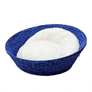 Trending <b>Top</b> Rated Beveled Round <b>Cat</b> House Wire Frame Braided Straw Washable Mat Floor Pet Furniture - Product Image 1