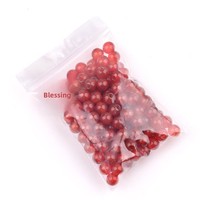 Perles en Agate Rouge Polie de 6-14 mm avec Trous de 2-5 mm ; Perles Rondes à Grand Trou pour Bijoux DIY - Vente en Gros Usine