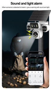 Fosvision Hieasy 8MP Aov 4-Ống Kính Năng Lượng Mặt Trời CCTV Máy Ảnh Hai-Cách Giọng Nói Màu Tầm Nhìn Ban Đêm Con Người Phát Hiện 4G CMOS Cảm Biến - Product Image 6