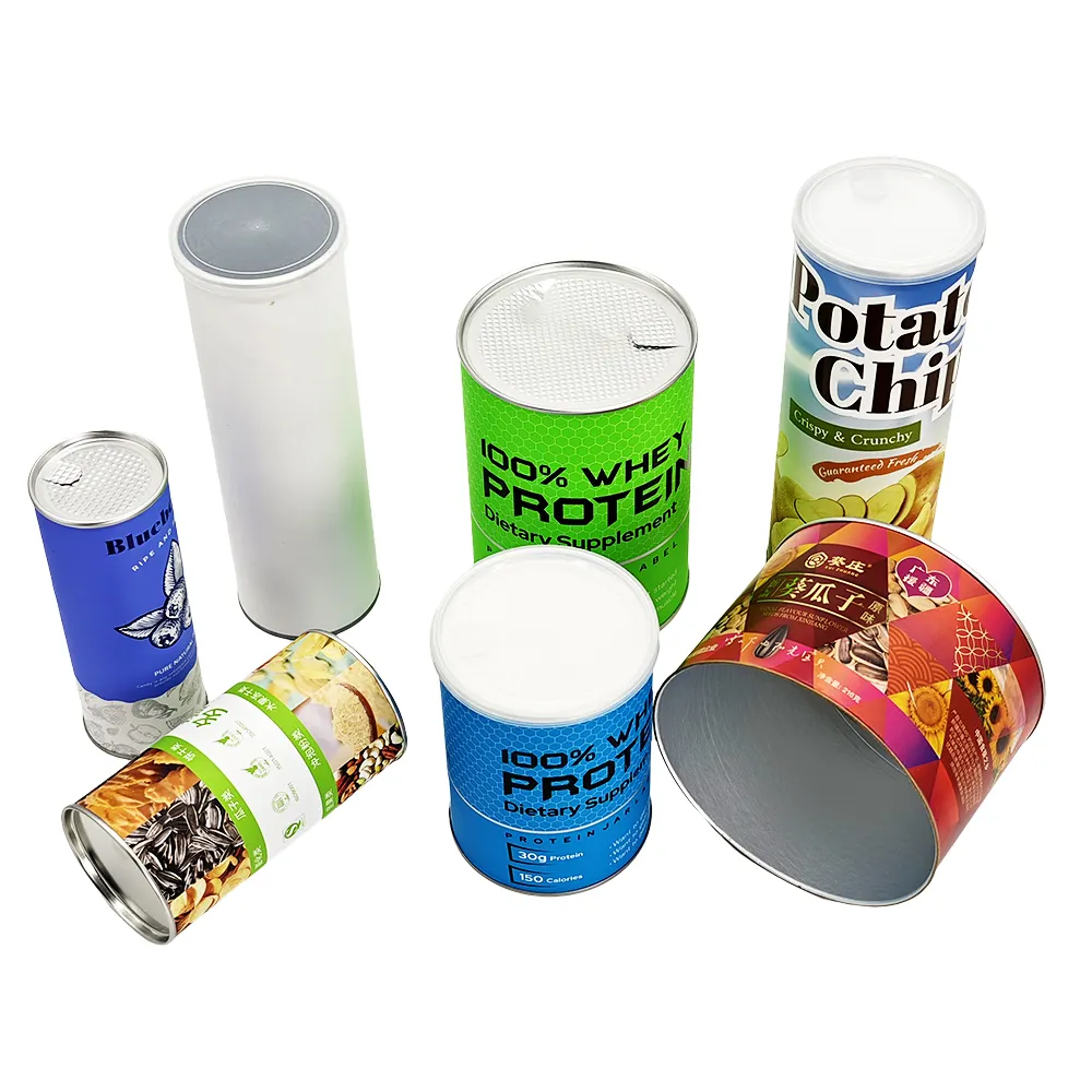 Eco-Vriendelijke Biologisch Afbreekbare Soja-Inkt Ambachtelijke Papier Kan Unieke Verpakking Koekjes Buis Ronde Buis Parfum Verpakking