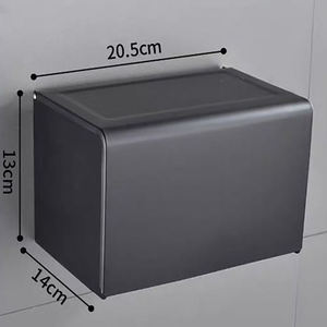 Modern Stainless Steel <b>Tissue</b> Box Punch-free Gun Gray <b>Black</b> <b>Paper</b> Toilet Bathroom Hotel Engineering Wall Hanging - Product Image 6