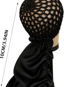 Bonnet de <span class=keywords><strong>nuit</strong></span> réversible en satin 2-en-1 avec <span class=keywords><strong>filet</strong></span> à <span class=keywords><strong>cheveux</strong></span> intégré et logo personnalisé pour femme – Soin capillaire - Product Image 4