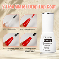 Hema Free Water Drop Top Coat 3D Water Clear Non Wipe Top Coat Gel Polish 3D Water Droplet Beads Effect UV Nail Gel Water Drop