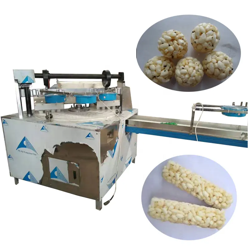 Machine de fabrication de barres de céréales Boule de gâteau de riz soufflé automatisation Ligne de production