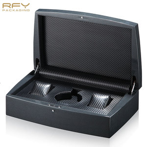 Luxury carbon fiber watch lacquer case custom logo wooden watch organizer box