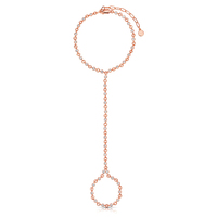 Bracelet chaîne Rolo avec pendentif icône plaqué or 18 carats Gemnel, double anneau, argent 925, bijoux fins et élégants pour femmes