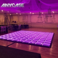 Dalles de sol LED magnétiques 3D avec télécommande, miroir lumineux pour événements, mariages en extérieur, scènes de danse, fournitures de fête