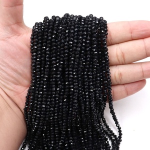 Magazzino per la vendita cinese di cristallo di rondelle borda il nero 4 millimetri di cristallo di vetro per la tenda - Product Image 1