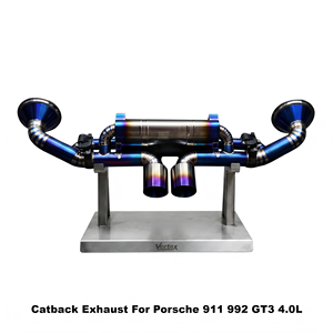 Vortex Lightweight Burnt Titanium Vacuum Valved Exhaust For Porsche 911 992 GT3 4.0L Track Racing <b>Kit</b> - Product Image 1