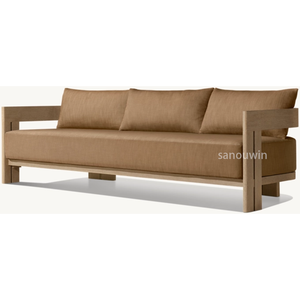Sofá elegante de teca <span class=keywords><strong>para</strong></span> exteriores, resistente a las manchas <span class=keywords><strong>para</strong></span> todo tipo de clima, tela duradera, encanto distintivo de envejecimiento <span class=keywords><strong>para</strong></span> <span class=keywords><strong>asientos</strong></span> de Patio - Product Image 3
