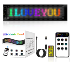 X-7SEVEN Nouvelle Panneau LED Programmable par Application Personnalisable pour Voiture, Affichage USB à Messages Défilants, Matrice Lumineuse pour Décoration de Magasin