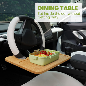 Bamboo <strong>Car</strong> Steering Wheel <strong>Desk</strong> <strong>for</strong> Business Food Eating Laptop Tray Wood <strong>Desk</strong> - Product Image 2