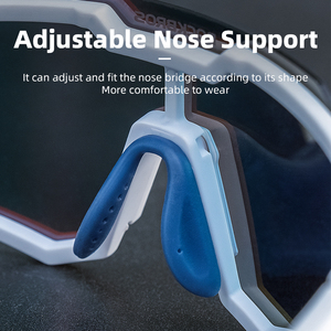 <span class=keywords><strong>Gafas</strong></span> de <span class=keywords><strong>Ciclismo</strong></span> <span class=keywords><strong>ROCKBROS</strong></span>, Marco Blanco, Cristal Transparente, Deportivas para Exteriores, Fotocromáticas, Polarizadas, Protección UV400, Personalizadas - Product Image 4