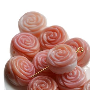 Queen <b>Shell</b> Pink Pearl Rose Bead 15mm Double-Sided Carved For <b>Bracelet</b> Making - Product Image 5