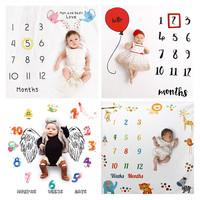 Conception personnalisée Couverture d'étape mensuelle pour bébé Calendrier de première année Tableau de croissance mensuel