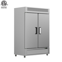 Réfrigérateur Professionnel Inox 1 Porte Certifié ETL pour Cuisine d'Hôtel et Restaurant Américain