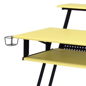 Escritorio de estudio DB en acabado amarillo y negro para grabación de música y uso en computadora - Product Image 4