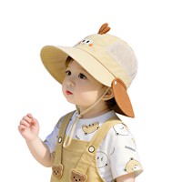 Sombrero de Sol para Niños, Delgado, de Secado Rápido, Transpirable, de Ala Ancha, para Uso en Exteriores, 100% Algodón, con Decoración de Botones
