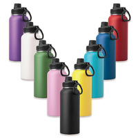 Thermos en acier inoxydable, bouteille d'eau isolée sous vide, 32 oz, bouteille d'eau en métal pour le sport, logo personnalisé