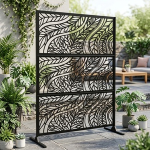 Recinzione Decorativa <span class=keywords><strong>in</strong></span> Ferro Tagliata al Laser con Servizio di Modellazione 3D, Altezza 6 Piedi, per Separatore di Spazi Esterni e Giardini - Product Image 1
