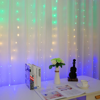 Guirnalda de Luces de Cortina de Cobre Arcoíris, Luz Ajustable con 8 Modos y Control Remoto para Decoración Navideña en Interiores, Dormitorios