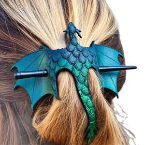 Nuovo Arrivo Bestseller Transfrontaliero per Siti Indipendenti: Spilla per Capelli a Forma di Drago Medievale in Resina Vintage, Ecologica, per Halloween - Product Image 5