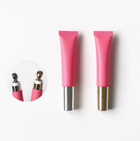 Tube cosmétique rose en plastique de 15 ml/g avec bouchon pompe pour sous-conditionnement de rouge à lèvres, crème contour des yeux, essence, lotion, fabriqué en PEHD