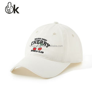 6-panel petflespet Koreaanse versie groothandel op maat geborduurde baseballpet schattige kersenletterprint voor buitenactiviteiten - Product Image 5