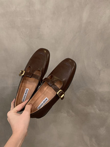 Scarpe in Pelle con Punta Quadrata Stile Inglese, Nuove <span class=keywords><strong>Mary</strong></span> <span class=keywords><strong>Jane</strong></span> <span class=keywords><strong>Nere</strong></span> Sottili da Donna per Primavera e Autunno - Product Image 6