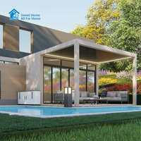 Pergola motorisée rétractable moderne Sweet Home en aluminium avec fonction imperméable et télécommande électrique pour terrasse extérieure