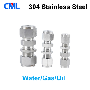 Raccords hydrauliques à cloison en acier inoxydable 304 1/8\" 1/<span class=keywords><strong>4</strong></span>\" <span class=keywords><strong>3</strong></span>/8\" 1/2\" 3mm 4mm 6mm 8mm 10mm 12mm 14mm 16mm - <span class=keywords><strong>Eau</strong></span>, huile, gaz - Product Image 2