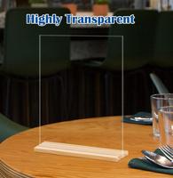 Acrylique Transparent T Forme Double Face Table Top Présentoir Signe Menu Numéro Titulaire 6 pack - 8.5x11
