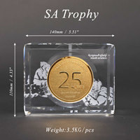 Trophée personnalisé en cristal de 15 ans, autres objets artisanaux en cristal pour les clients saoudiens, cadeaux pour cérémonies de remise des prix d'entreprise