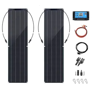 Kit de Panel Solar monocristalino de 50 vatios, 12 voltios, controlador de carga Solar de 40A, sistema fuera de la red para casas rodantes y barcos