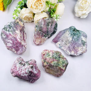 Yeni geldi doğa kristal ham turmalin taşı pembe taş - Product Image 3